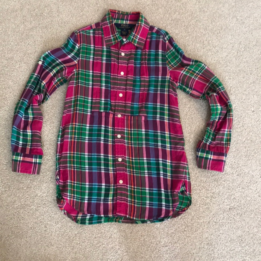 Polo Ralph Lauren girls shirt size 8 plaid
